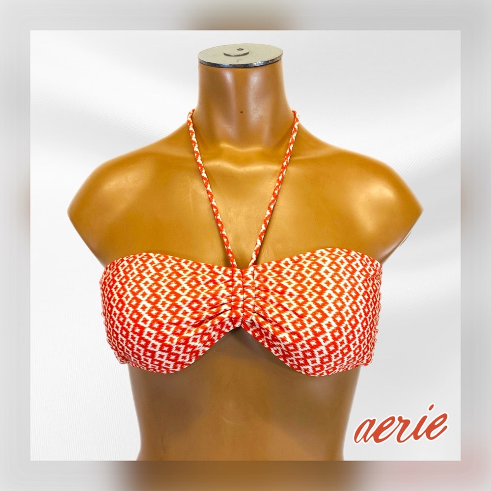 AERIE || Diamond Pattern Halter Style Bikini Top
